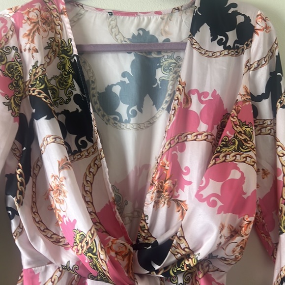 Unbranded Chain Multi- Colored Peplum Blouse/Dress Sz M - Picture 6 of 8